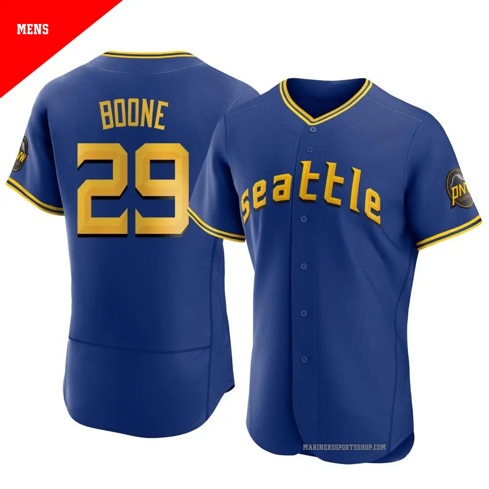 Men's ＃29 Bret Boone Seattle Mariners Royal Authentic 2023 City Connect Jersey