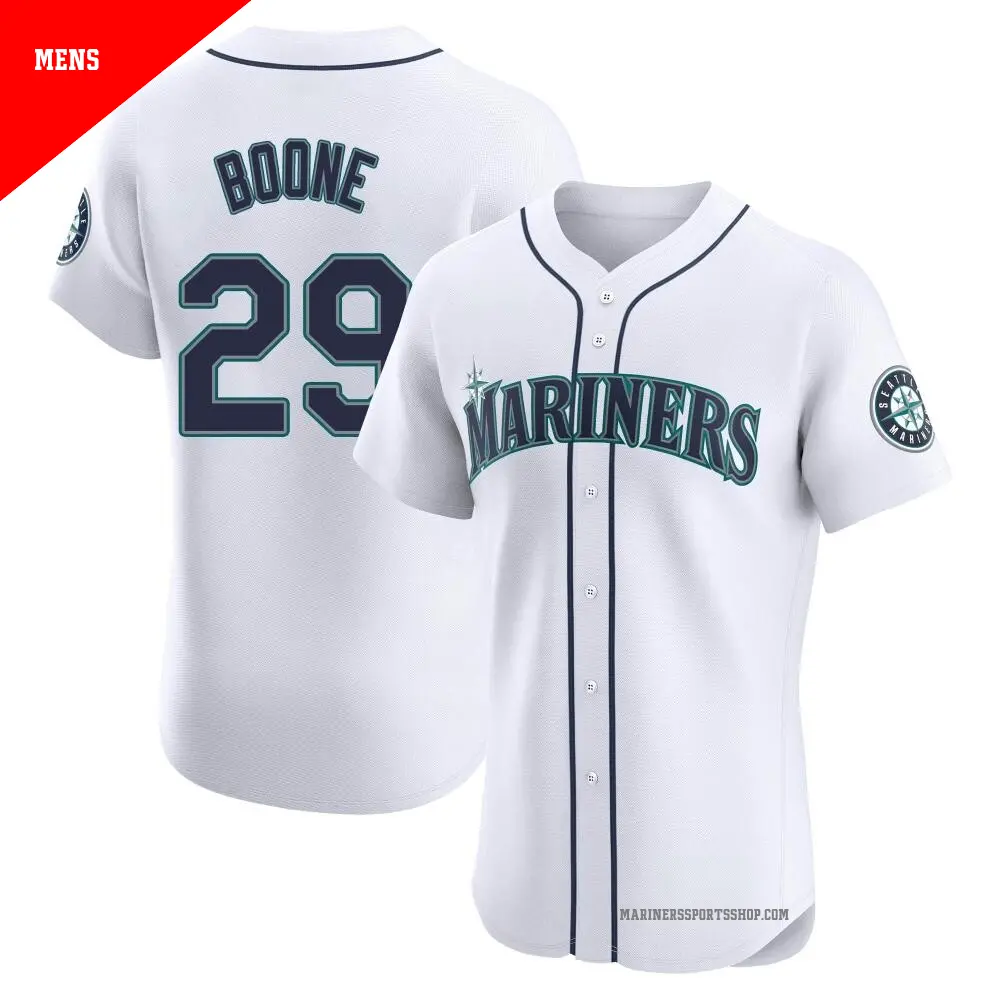 Men's ＃29 Bret Boone Seattle Mariners White Elite Home Jersey