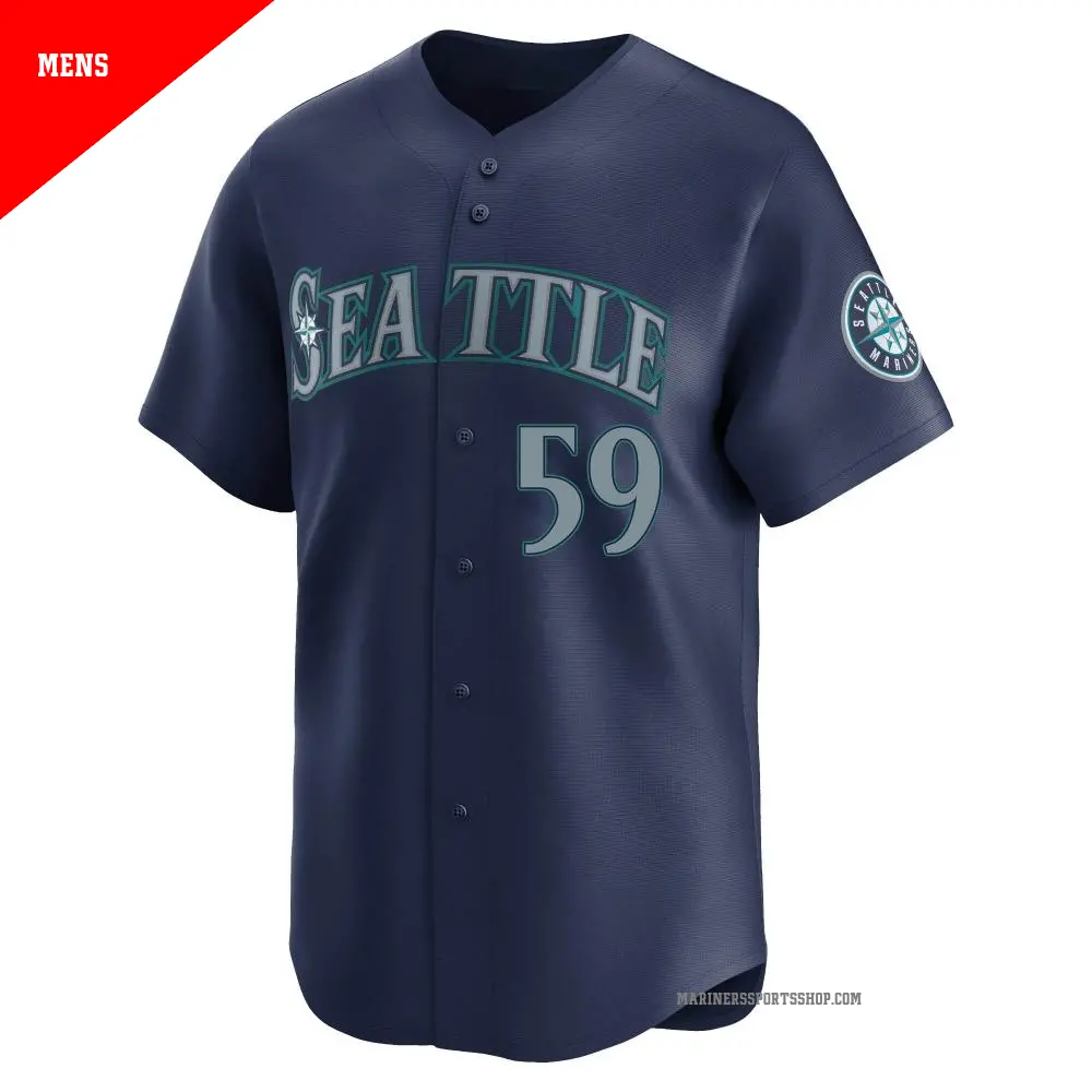 Men s 59 Troy Taylor Seattle Mariners Navy Limited Road Jersey