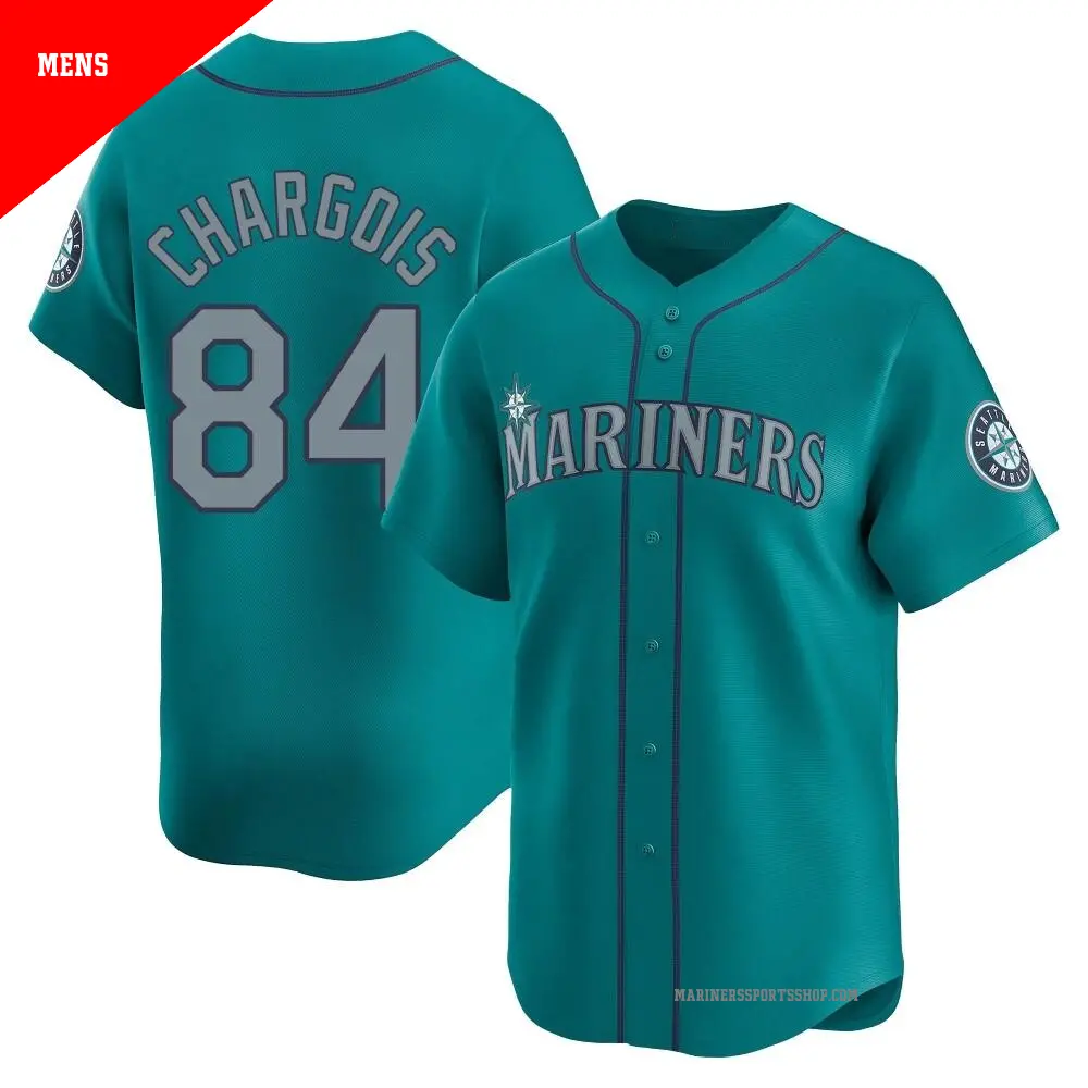 Men's ＃84 JT Chargois Seattle Mariners Aqua Limited Alternate Jersey