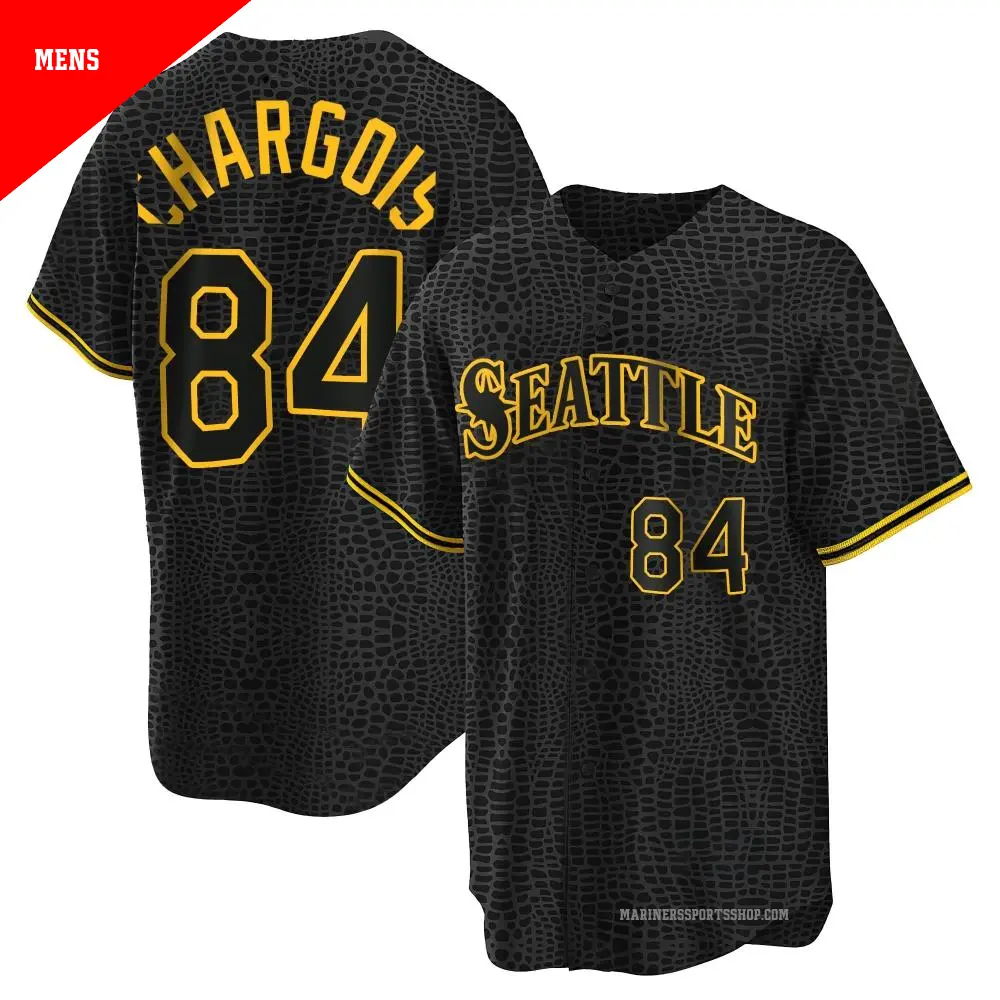 Men's ＃84 JT Chargois Seattle Mariners Black Replica Snake Skin City Jersey