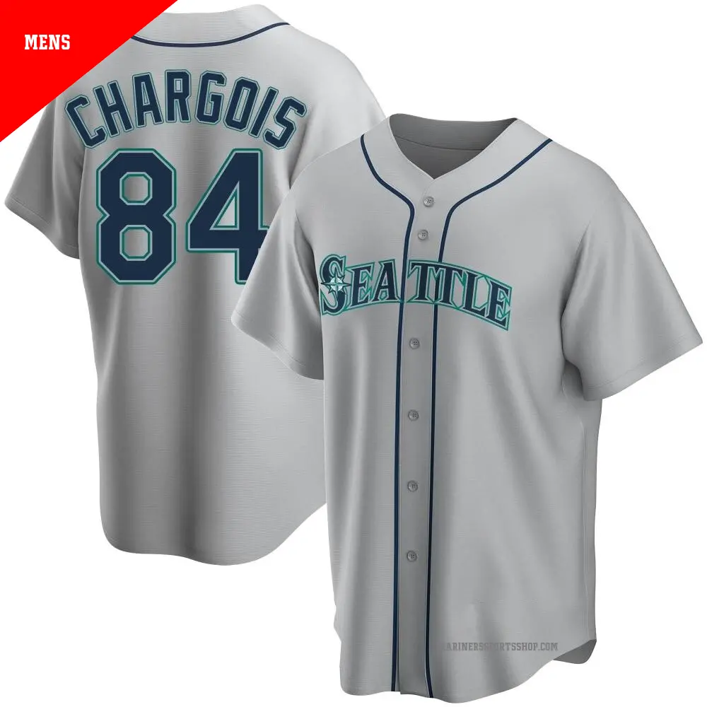 Men's ＃84 JT Chargois Seattle Mariners Gray Replica Road Jersey