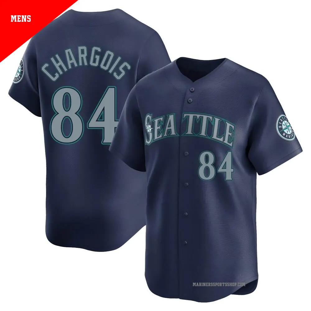 Men's ＃84 JT Chargois Seattle Mariners Navy Limited Road Jersey