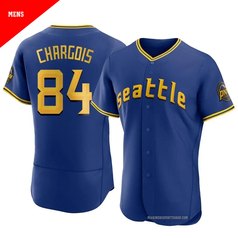 Men's ＃84 JT Chargois Seattle Mariners Royal Authentic 2023 City Connect Jersey