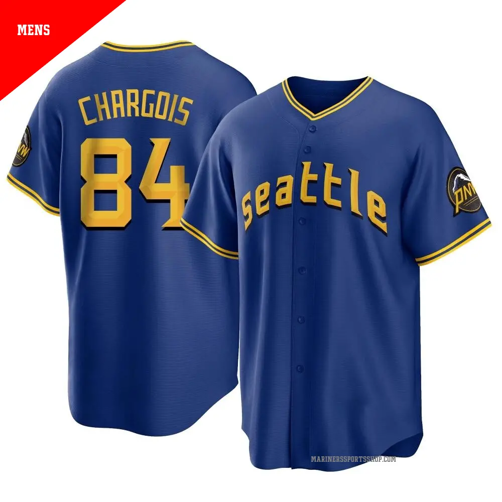 Men's ＃84 JT Chargois Seattle Mariners Royal Replica 2023 City Connect Jersey