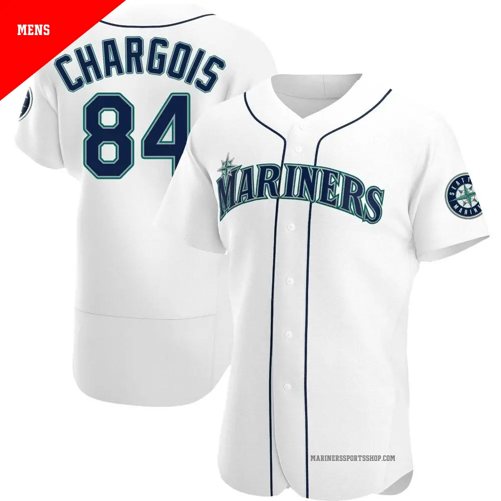 Men's ＃84 JT Chargois Seattle Mariners White Authentic Home Jersey