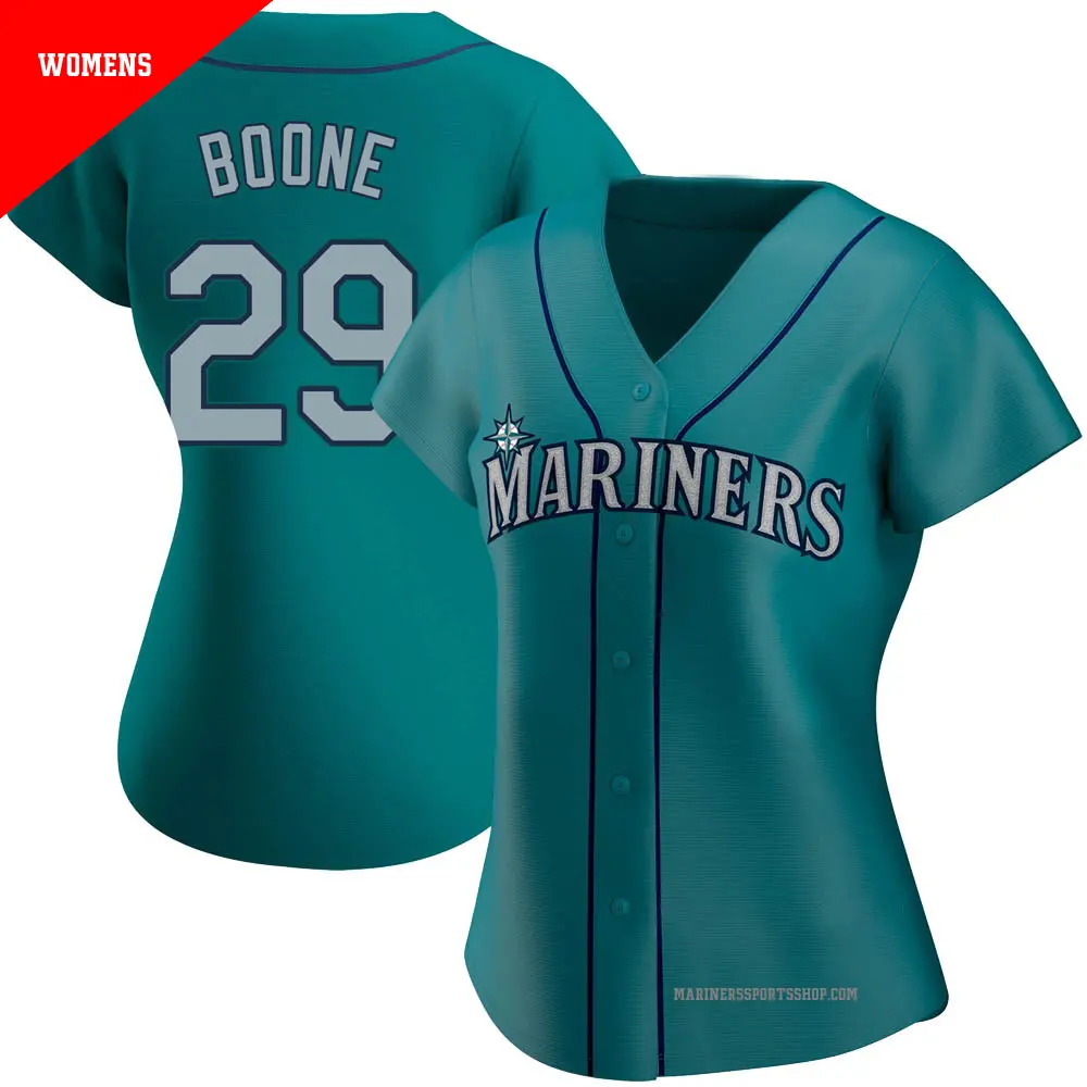 Women's ＃29 Bret Boone Seattle Mariners Aqua Authentic Alternate Jersey