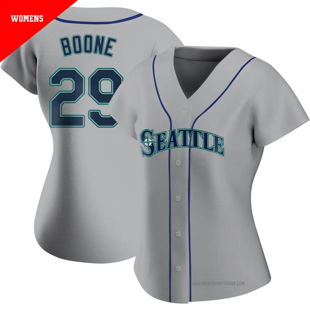 Women's ＃29 Bret Boone Seattle Mariners Gray Authentic Road Jersey