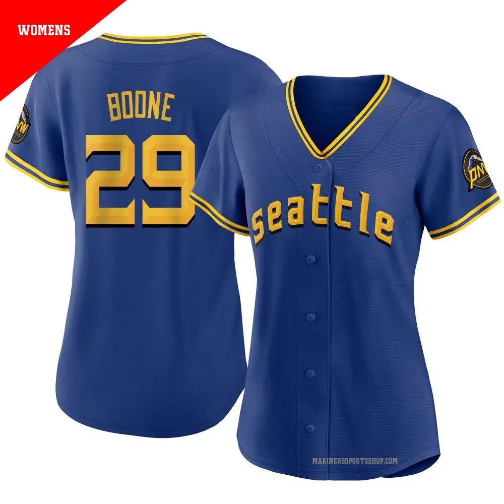 Women's ＃29 Bret Boone Seattle Mariners Royal Authentic 2023 City Connect Jersey