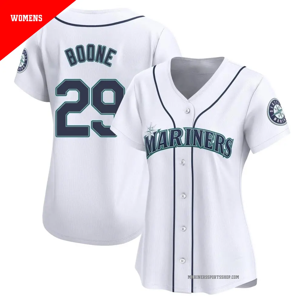 Women's ＃29 Bret Boone Seattle Mariners White Limited Home Jersey