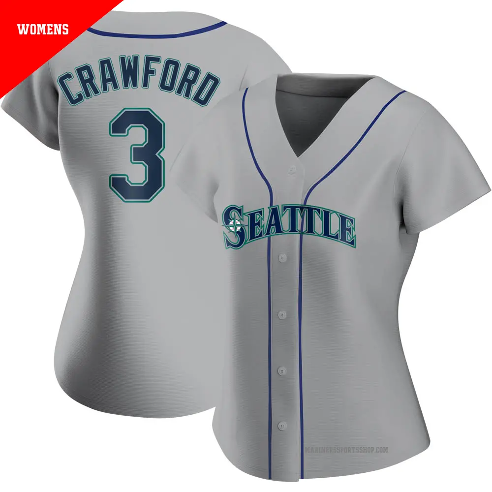 Women's ＃3 J.P. Crawford Seattle Mariners Gray Authentic Road Jersey