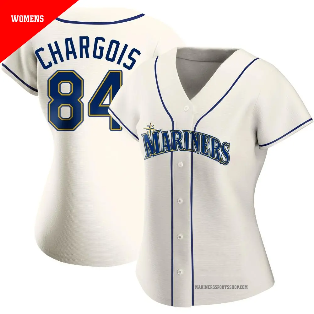 Women's ＃84 JT Chargois Seattle Mariners Cream Authentic Alternate Jersey