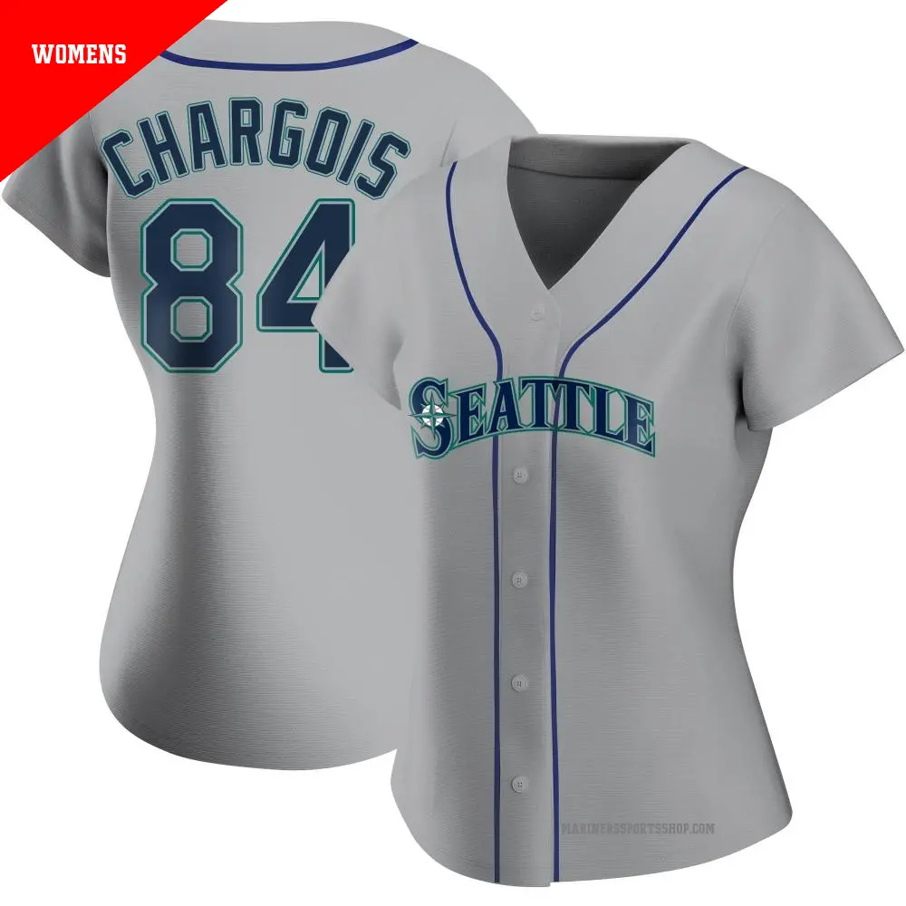 Women's ＃84 JT Chargois Seattle Mariners Gray Authentic Road Jersey