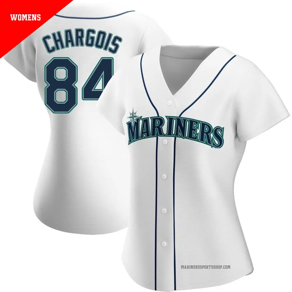 Women's ＃84 JT Chargois Seattle Mariners White Authentic Home Jersey