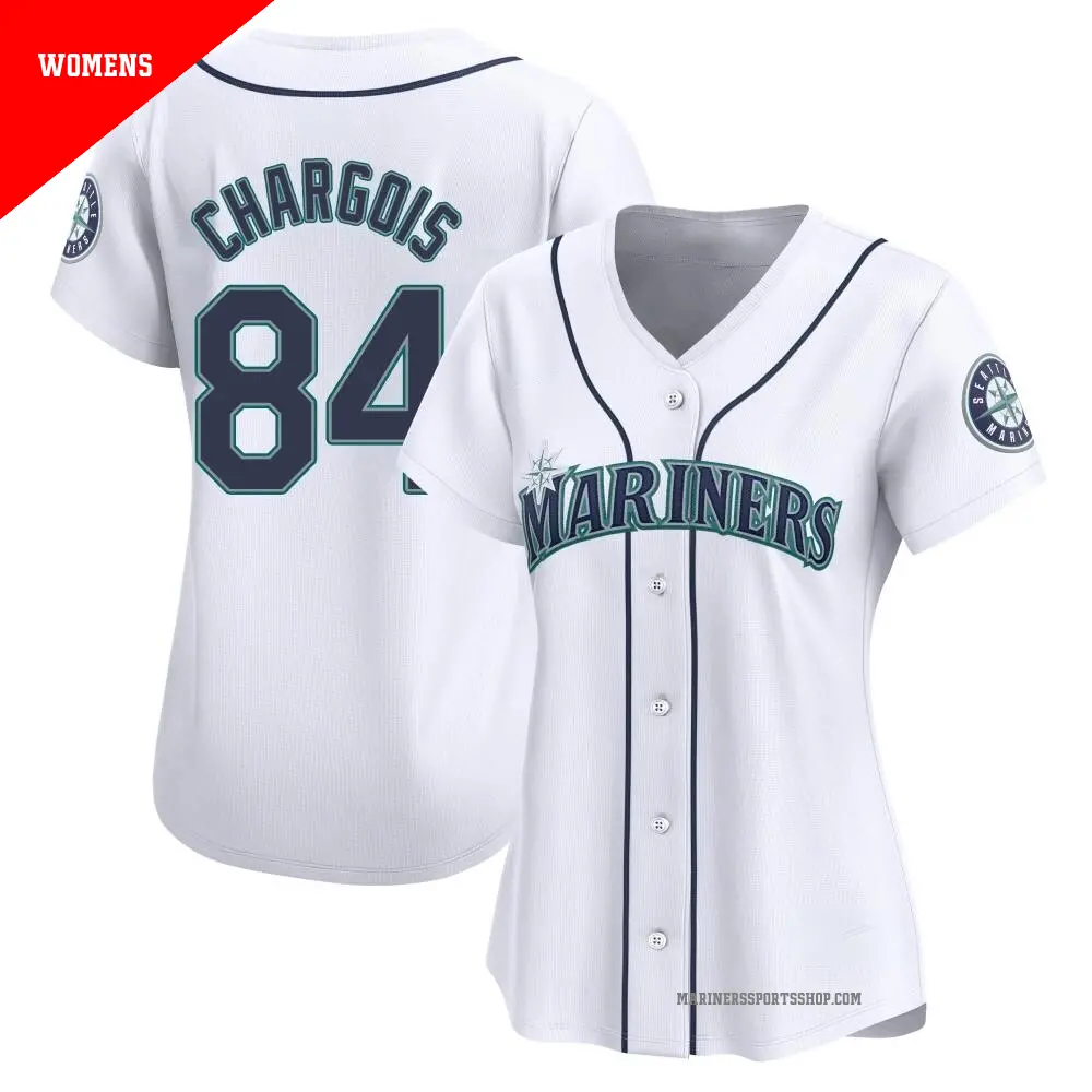 Women's ＃84 JT Chargois Seattle Mariners White Limited Home Jersey