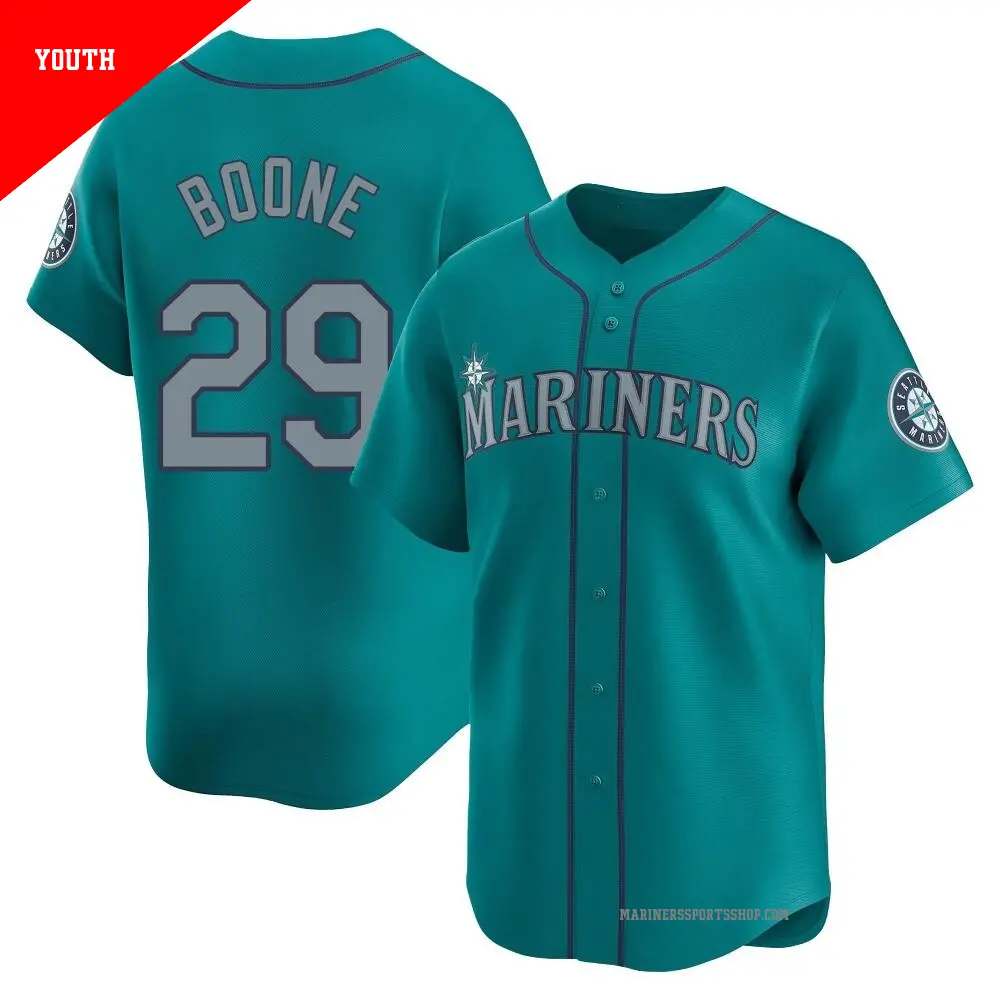 Youth ＃29 Bret Boone Seattle Mariners Aqua Limited Alternate Jersey