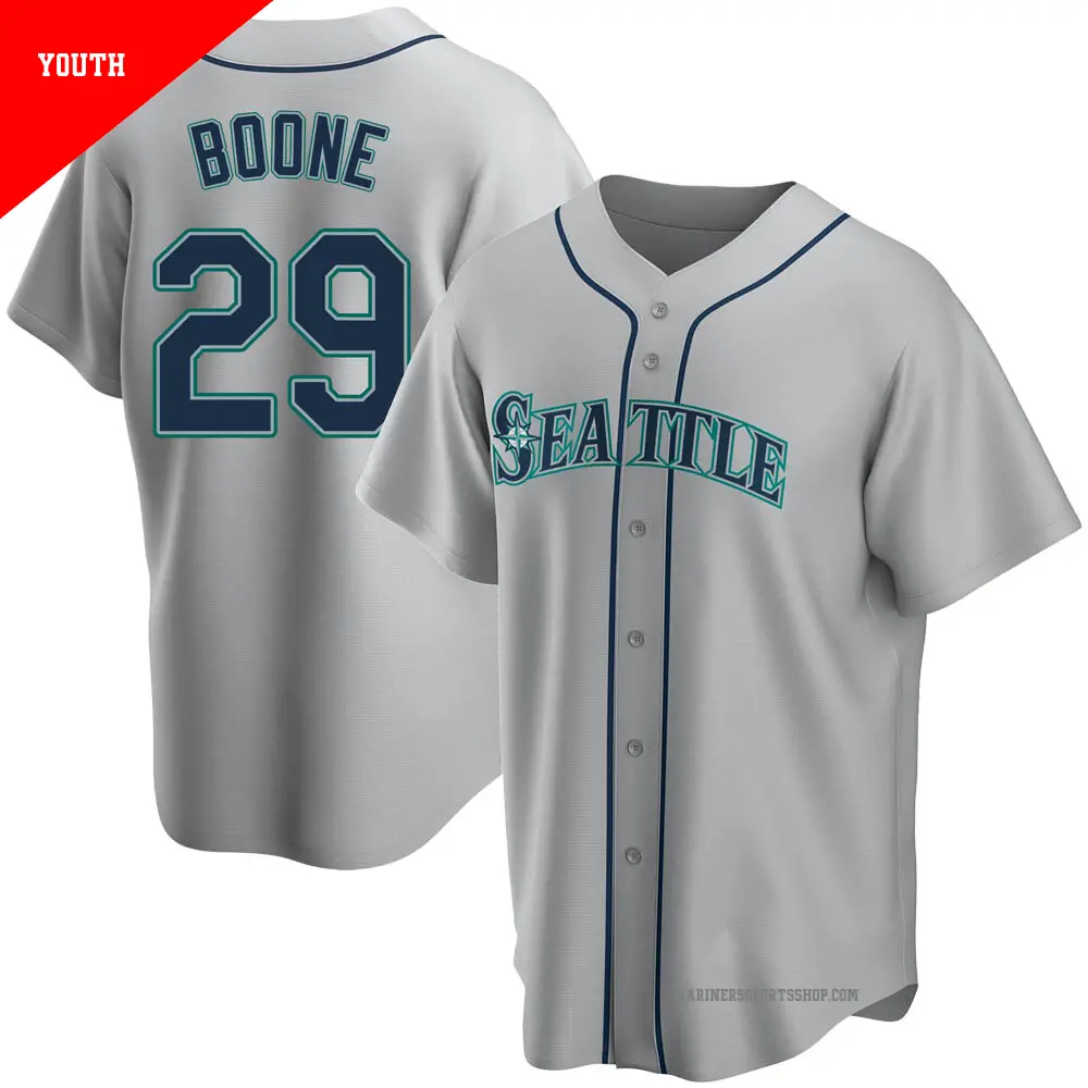 Youth ＃29 Bret Boone Seattle Mariners Gray Replica Road Jersey