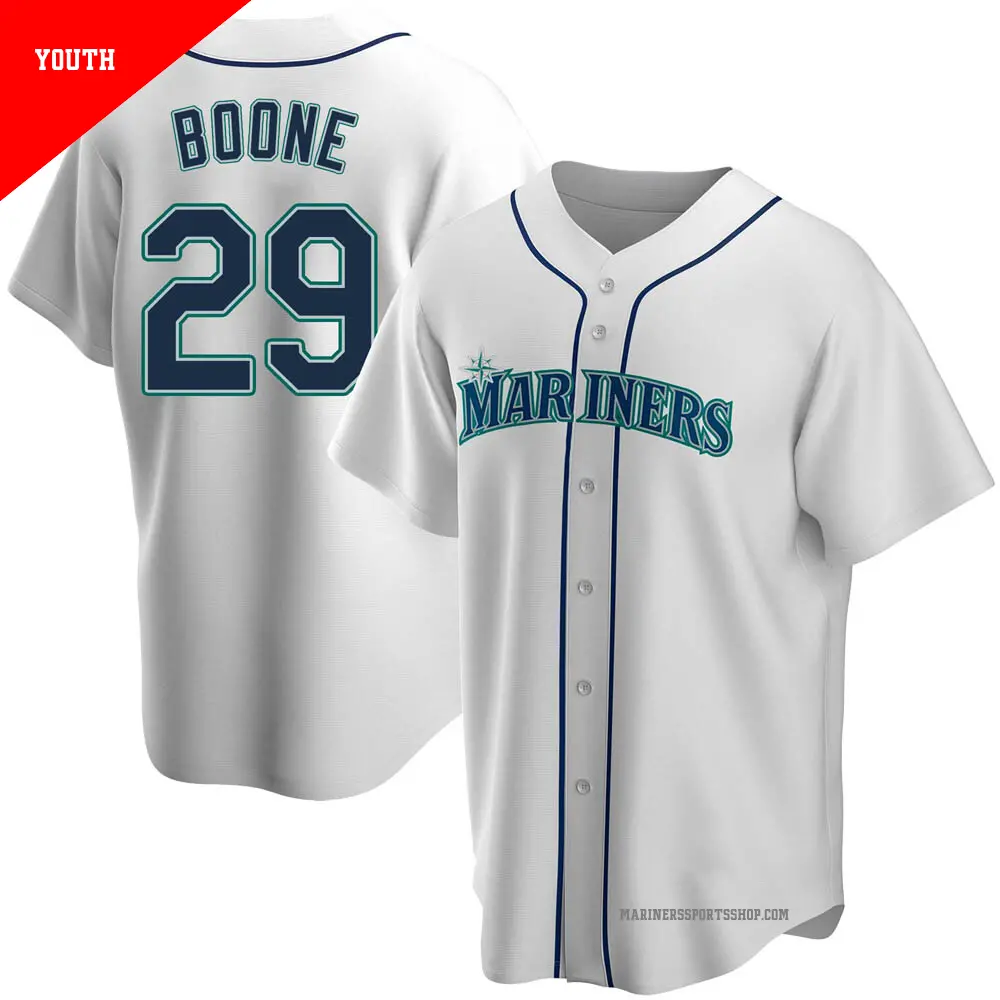 Youth ＃29 Bret Boone Seattle Mariners White Replica Home Jersey